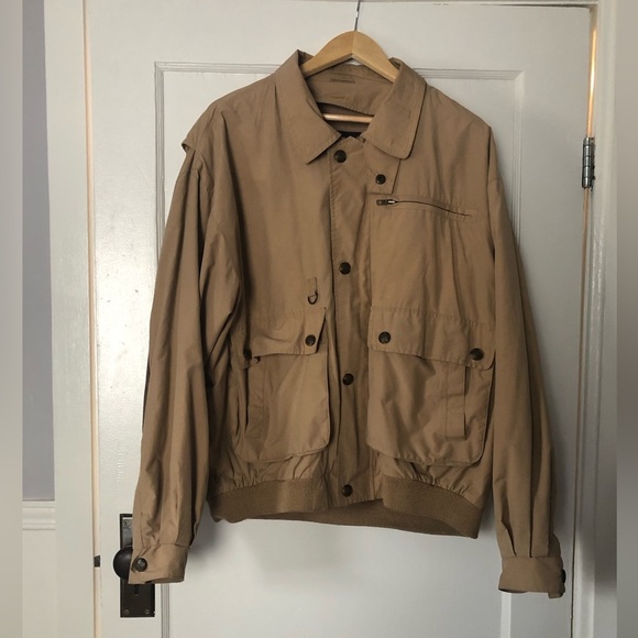 Gant Vintage utility bomber style jacket- Cotton with Leather - Picture 1 of 15